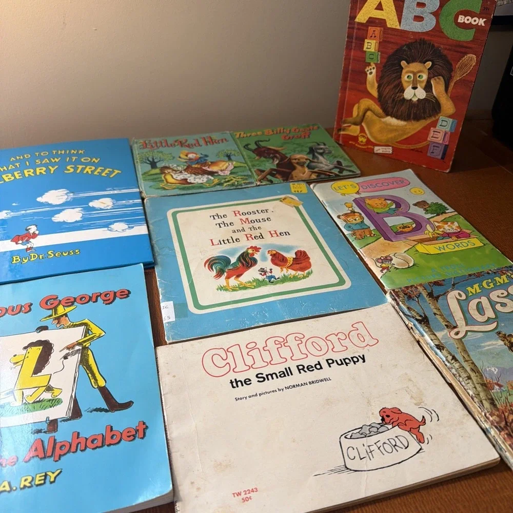 Lot Vtg Children's Books Classics 1950's-70's Dr Suess Clifford Curious George